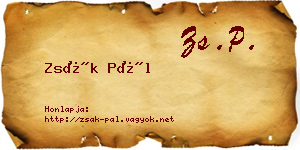Zsák Pál névjegykártya